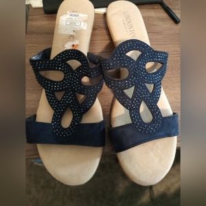 Navy blue slide ins